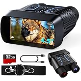 FIEGEl Night Vision Goggles, 4K UHD Video & 36MP Image Infrared Night Vision Binoculars with 4.5″ Screen, 4500mAh Rechargeable Battery, 32GB TF Card, 8X Digital Zoom for Camping (Black)