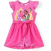 Disney Princess Frozen Elsa Minnie Mouse Stitch Toddler Girl Romper With Skirt Overlay Summer Jumpsuit with Bow 2-6 Years