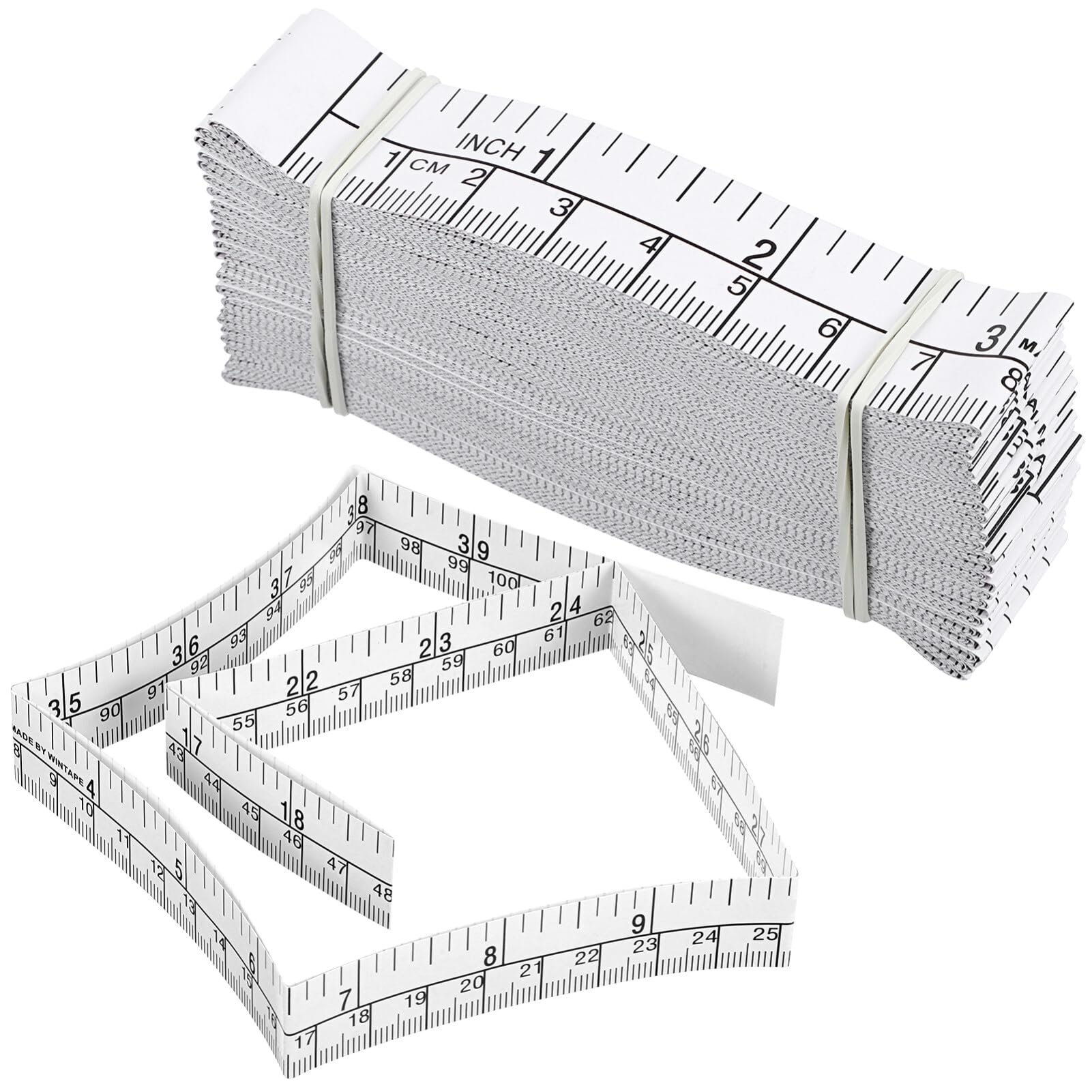 Hemobllo Disposable Measuring Tape 1 Meter Paper Scale Ruler with Dual Metric and Imperial Markings 25-Pack for Body and Diy Measurements
