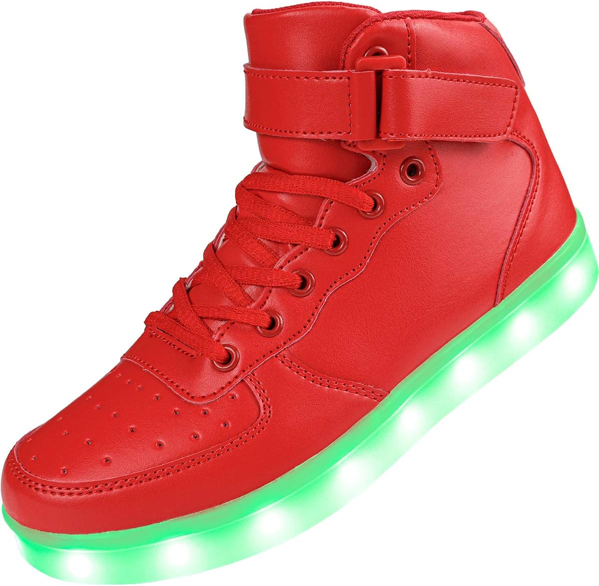 Kids Youth LED Light Up Sneakers Unisex Boys Girls High Tops Cool Flashing Shoes for Toddler Littler Kid Big Kid