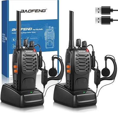 Winmoom Walkie Talkie Two Way Radio 16 Channels Long Range with USB Charger