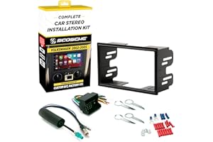 Scosche ICVW5BN Double DIN Radio Install Dash Kit and Harness Compatible with Select 2002-2005 Non-Amplified Volkswagen Vehic