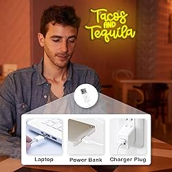 Looklight Tacos and Tequila Neon Sign,Taco Led Neon