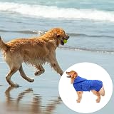 Geyecete Pineapple Grid Fast Dry Dog Coat with Hood Blue XL view 6