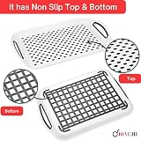 DIVCHI 2-Pack Serving Tray Set Non-Slip Lap Boards with Handles Grey & White view 8