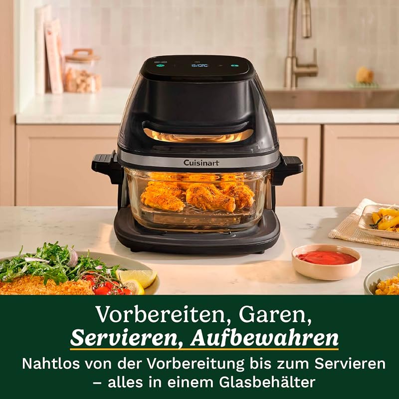 ClearView™ Air Fryer I Visibilité totale – Fenêtre 280°, sans PFAS, 8‑en‑1, Air Fry, Rôtir, Griller, Pizza, Déshydrater, MaxCrisp, Recrisp, 200°C. 3.7L