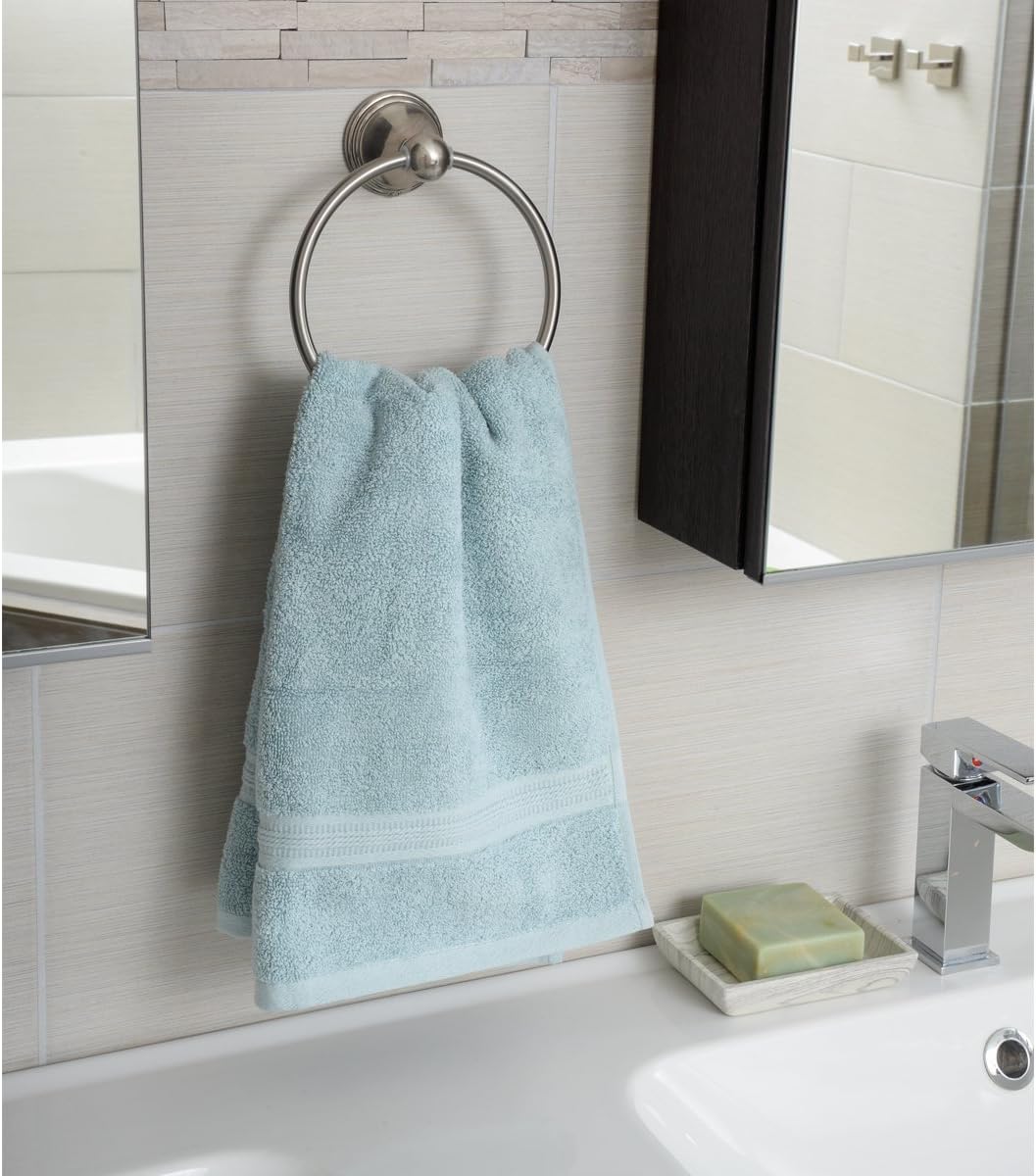 Basics AB-BR807-SN Modern Towel Ring, 6.3-inch Diameter, Satin Nickel: Home Improvement