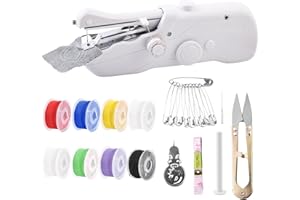 PPDAMN Handheld Sewing Machine for Beginners,Mini Handheld Sewing Machine for Quick Stitching,Practical Sewing Tool Portable Sewing Machine Suitable for Home,Travel and DIY,Electric Handheld Sewing Machine