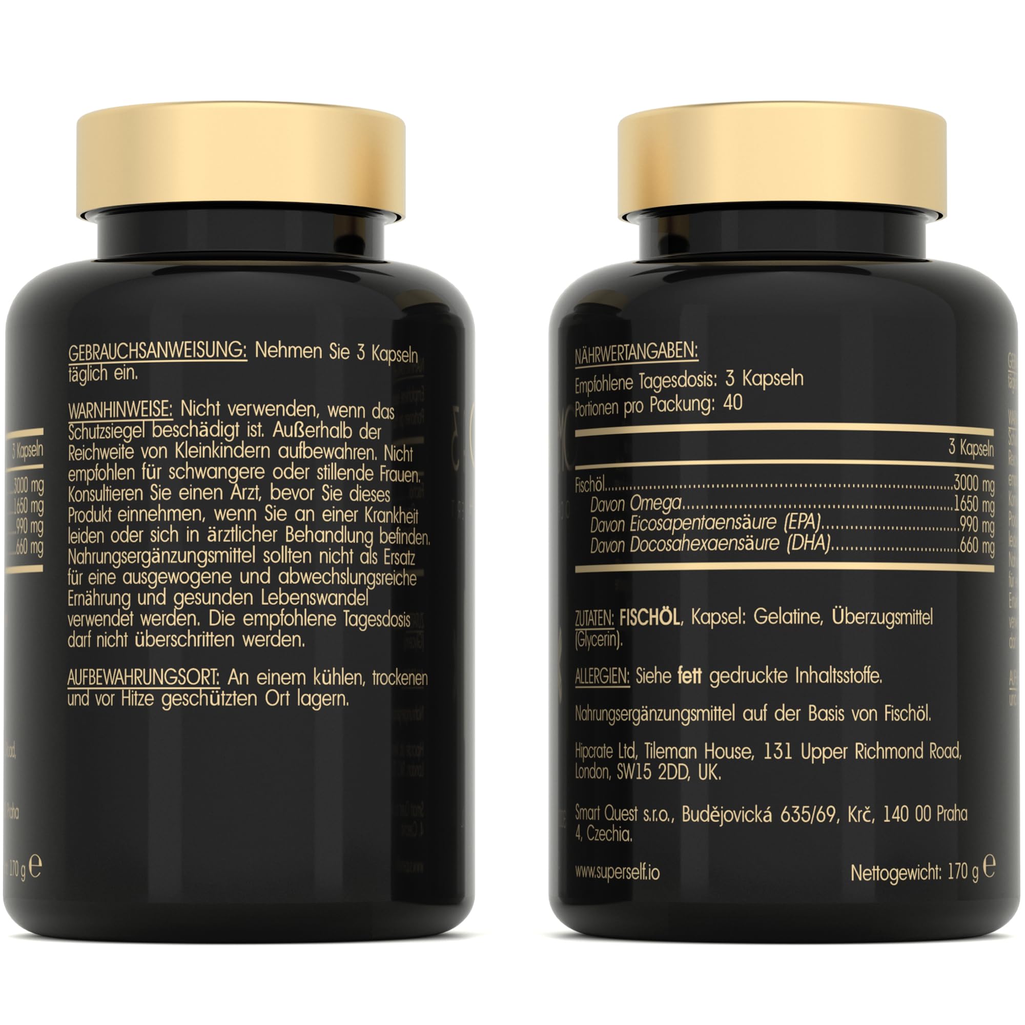 Omega 3 Kapseln Hochdosiert 3000mg - Premium Fischöl - 120 Kapseln 3