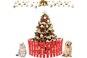 HOME RIGHT Christmas Tree Fence 28 Pcs Red Christmas Tree Gate 16.5inch Tall Outdoor Christmas Decorations Reusable Christmas Tree Fence Barrier for Dogs Cats and Kids