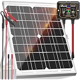 SOLPERK Solar Panel Kit, Waterproof Solar Battery Trickle Charger Maintainer + Smart MPPT Controller + Adjustable Mount Bracket for Boat Car RV Motorcycle Marine Automotive (20W)