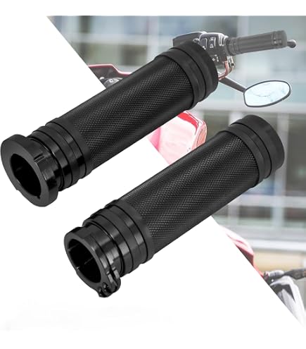 Arlen Ness 07-053 Soft-Touch-Griff – Schwarz, Genopptes Kraton-Gummi, Mit Aluminium-Endkappen, Für Motorräder