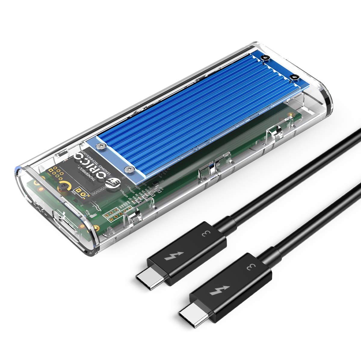 ORICO Transparent Thunderbolt 3 NVMe 2280 M.2 SSD Enclosure(0 GB), Intel Official Certification 40Gb