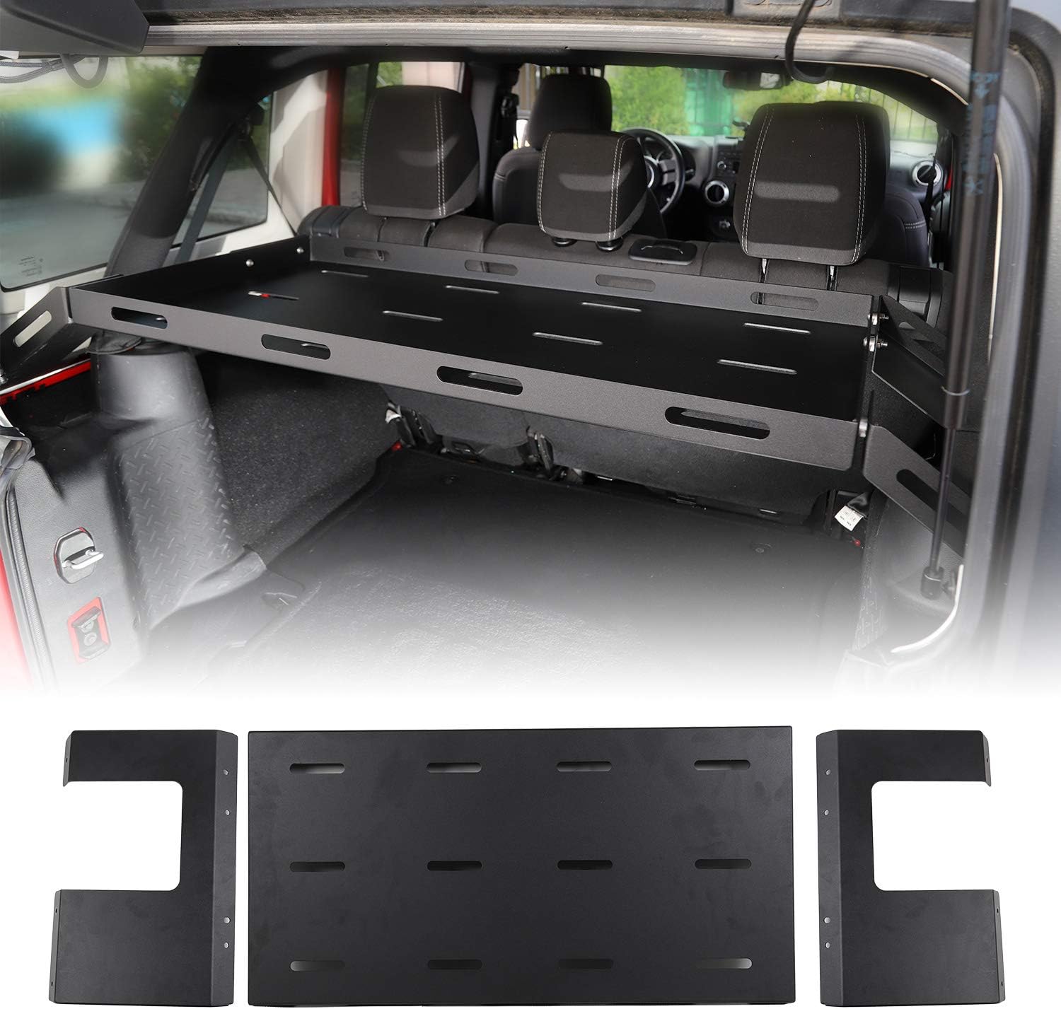 RTTCZ for Jeep JK JL Interior Rear Cargo Basket Rack Solid Metal Luggage Storage Carrier for