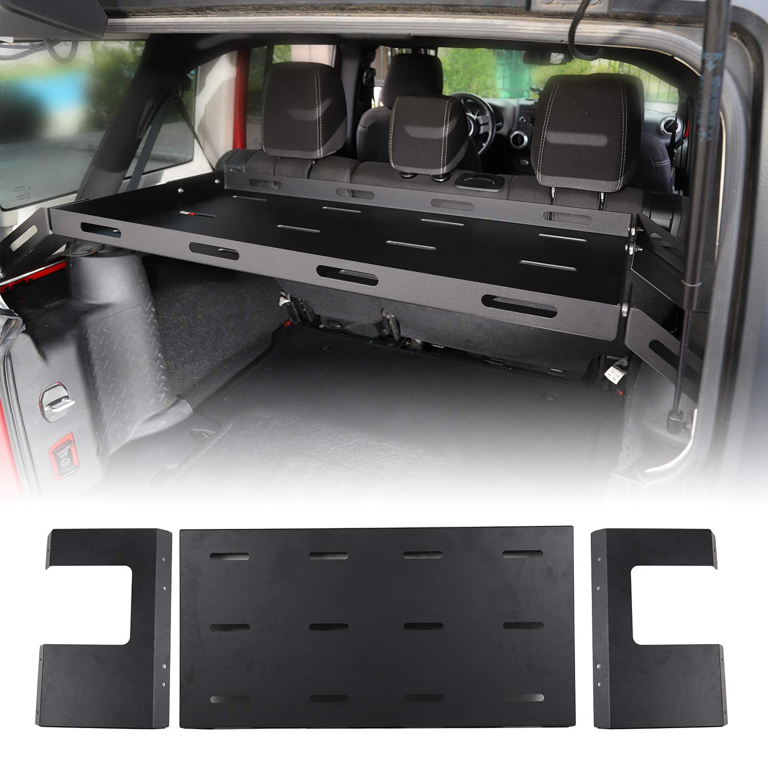 Hooke Road Jeep Jk Interior Rear Cargo Basket Shelf Solid Steel