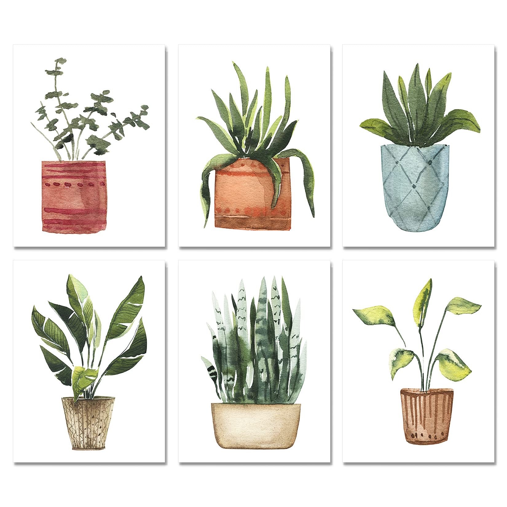 Plant Prints Wall Art Poster Boho Decor for Living Room, 11x14 Unframed Poster Canvas Prints Set of 6, Plant Posters Aesthetic Green Decor — image 1