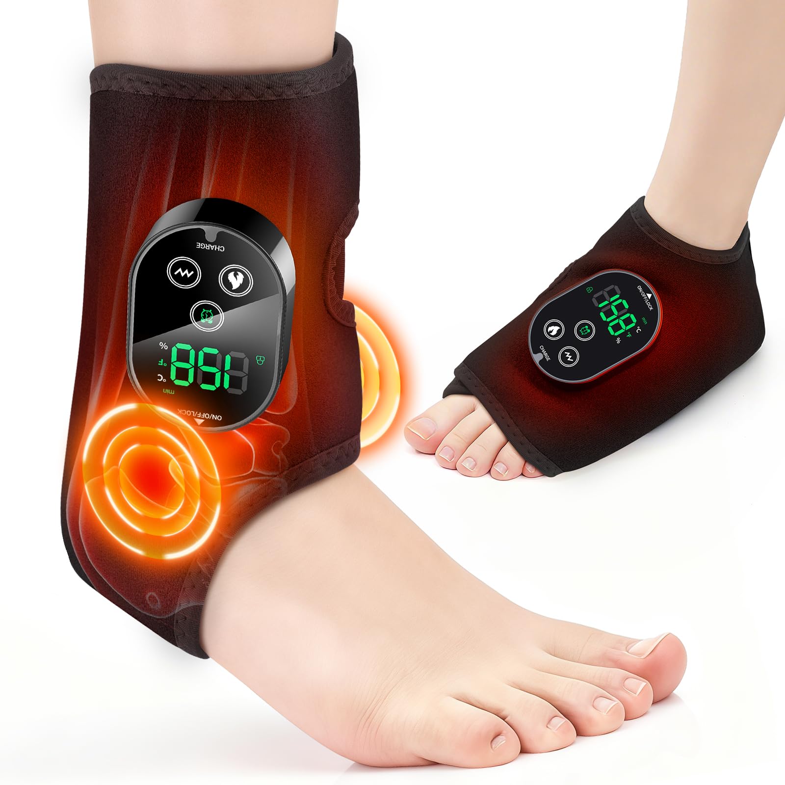 Photo 1 of *USED*
DeMoce Cordless Ankle Massager with Heat, Wearable Ankle Heating Wrap for Foot & Ankle Pain Relief, 6 Heat Levels, 3 Vibration Modes, Timer & Auto Shut Off, Single One, Black