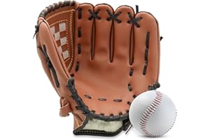 GRACFULCUB Baseball Glove,Baseball Softball Mitt with Ball for Kids Youth Adults Training and Beginner,Right Hand Throw,Left Hand Glove