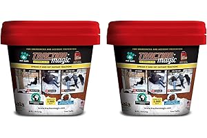 Traction Magic Quick Application All Natural Liquid Absorbent Granule Crystals for Sidewalks, Driveways, Parking Lots, 15 Pound Bucket (2 Pack)