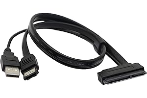 SinLoon 2.5'' Hard Disk Drive SATA 22Pin to eSATA Data USB Powered Cable Adapter for Optimized for SSD, Support UASP SATA III