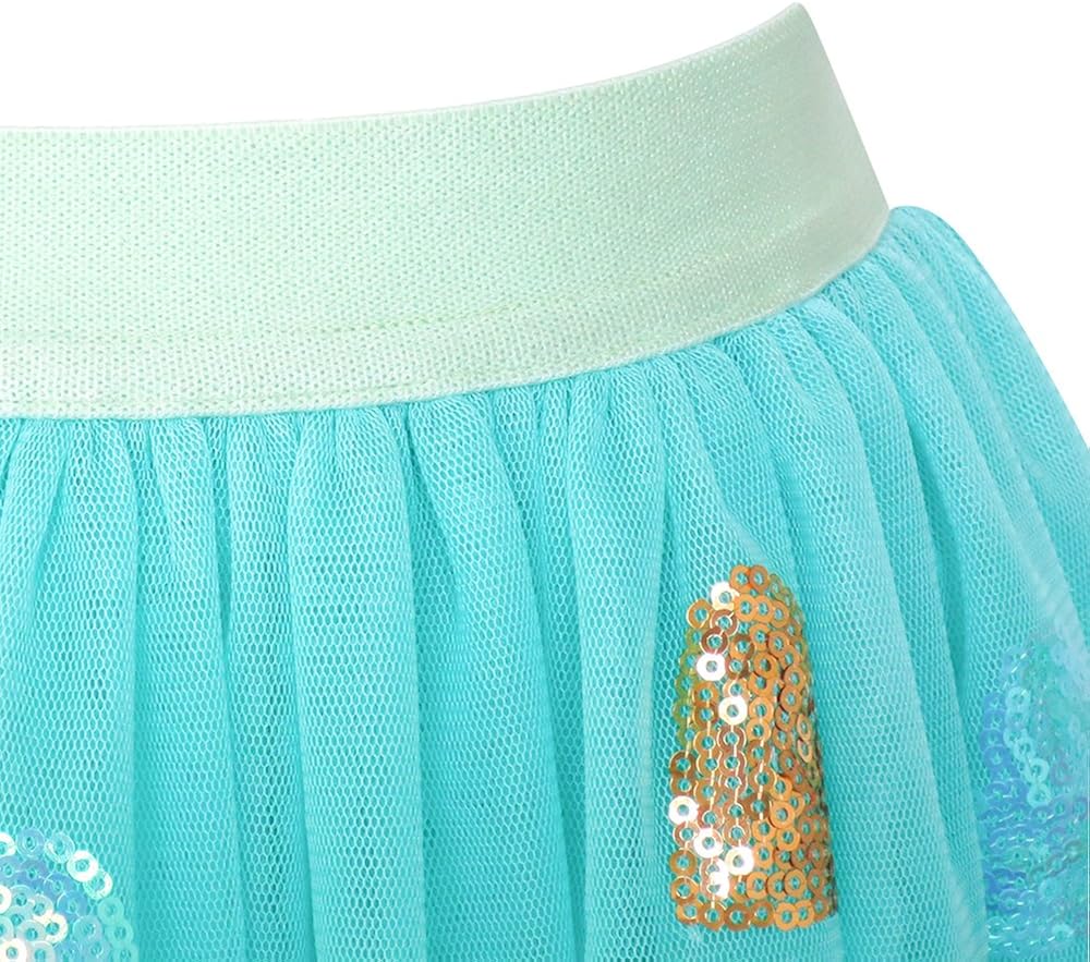 Sunny Fashion Girls Skirt Blue Heart Sequins Sparkling Tutu Dancing Size 2-12: Clothing