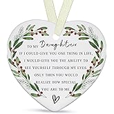 Daughter Ornaments 2026 Daughter Christmas Ornament Xmas Forever Ornament Best Ever Gift Double-Sided Printing Ceramic with Gift Box&Ribbon 3.9"