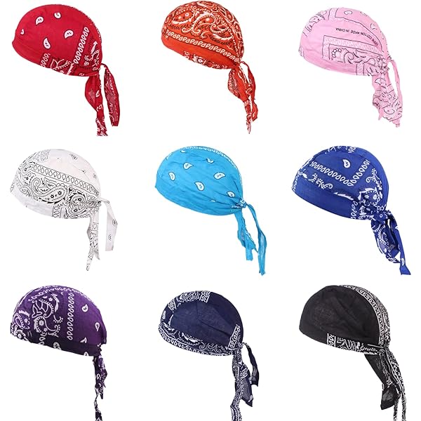 Welldas Bandana In Cotone Mimetica Doo-Rag Con Fascia Tergisudore, Protezione Testa Unisex - 5