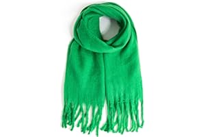 AUSEKALY Women's Scarf Cashmere Big Colorful Plaid Thick Wrap Winter Oversized Warm Blanket Chunky Scarf