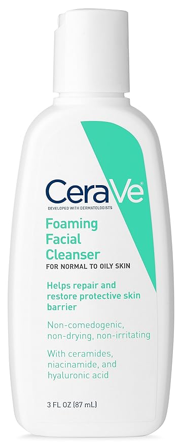CeraVe Facial Cleanser, Foaming Facial Cleanser, 3 Ounce