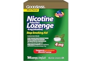 GoodSense Nicotine Polacrilex Lozenges, 4 mg, Mint Flavor, Stop Smoking Aid, 144 Count