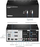 TRENDnet TK-240DP 2-Port Dual Monitor DisplayPort KVM Switch USB 2.0 Hub 4K UHD view 8