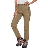 MAGCOMSEN Women's Fleece Lined Waterproof Insulated Snow Ski Pants Winter Warm Hiking Pants Outdoor Softshell