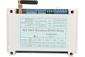 4 Channel Relay Module 800-1000m Transmission Distance 4DI 4DO RS485 Transmitter Receiver with Antenna for PLC IO Expansion B