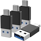 VAKS USB C to USB 3.0 Adapter (4 Pack), Type C Male to USB 3.0 Male Converter, Compatible with Mobile Phones, Computers, Notebook Computers, Black