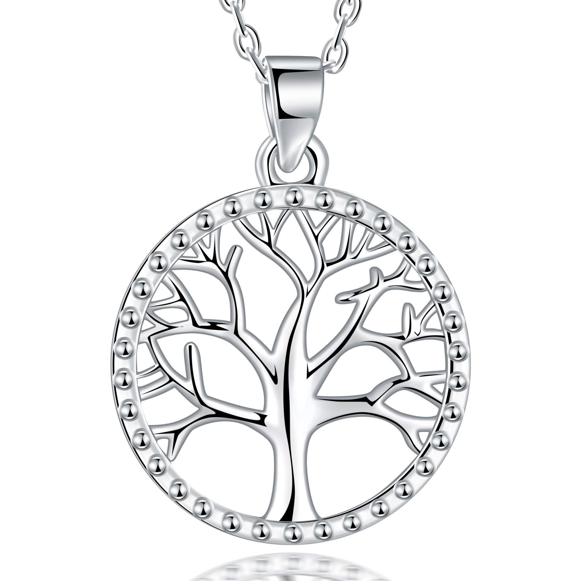 Lydreewam Tree of Life Necklace for Women 925 Sterling Silver with Jewelry Box Gift for Christmas Mother's Day Birthday, Adjustable 40+5cm
