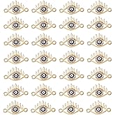 Yukfhgt Demon Eye Charm Evil Eye Eyelash Charms 30 Pcs Alloy Enamel Evil Eye Charms Jewelry Connectors for DIY Craft Key Chain Bracelet Necklace Jewelry Making
