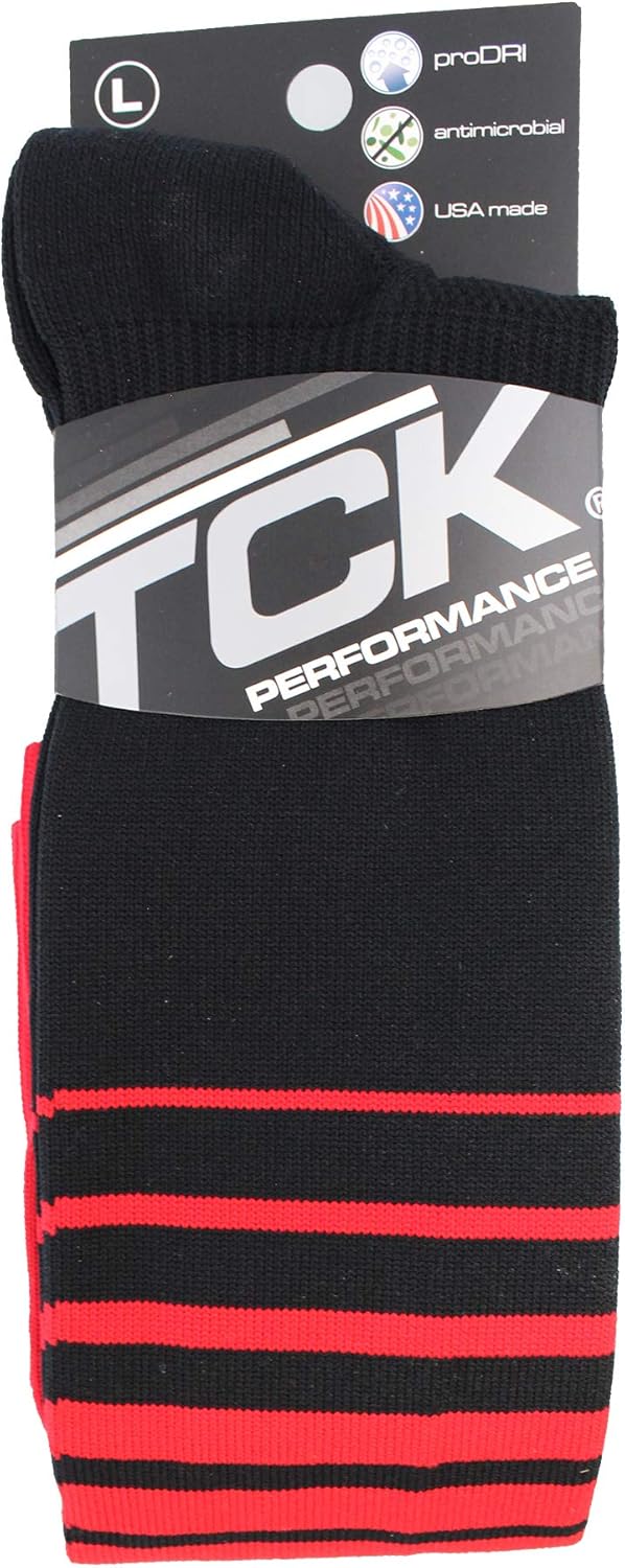 TCK Sports Elite Breaker Soccer Socks with Extra Cross-Stretch for Shin Guards (Multiple Colors) : Clothing