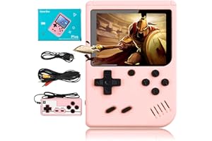TRAPOTS 500 in 1 Gameboy for Adults&Kids Retro Handheld Game Console Retro Video Game Console Supports Two People Playing Games on TV (Pink)