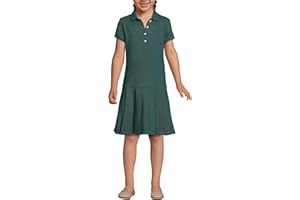 Lands' End School Uniform Girls Short Sleeve Mesh Pleated Polo Dress