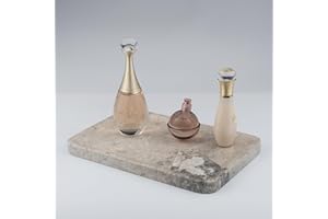 MIDUSO Rectangular Natural Marble Vanity Tray, 11.8x7.9x0.8inch, Marble Trays for Decor/Kitchen Counter/Bathroom Countertop/Coffee Table Vanity Tray, Gray