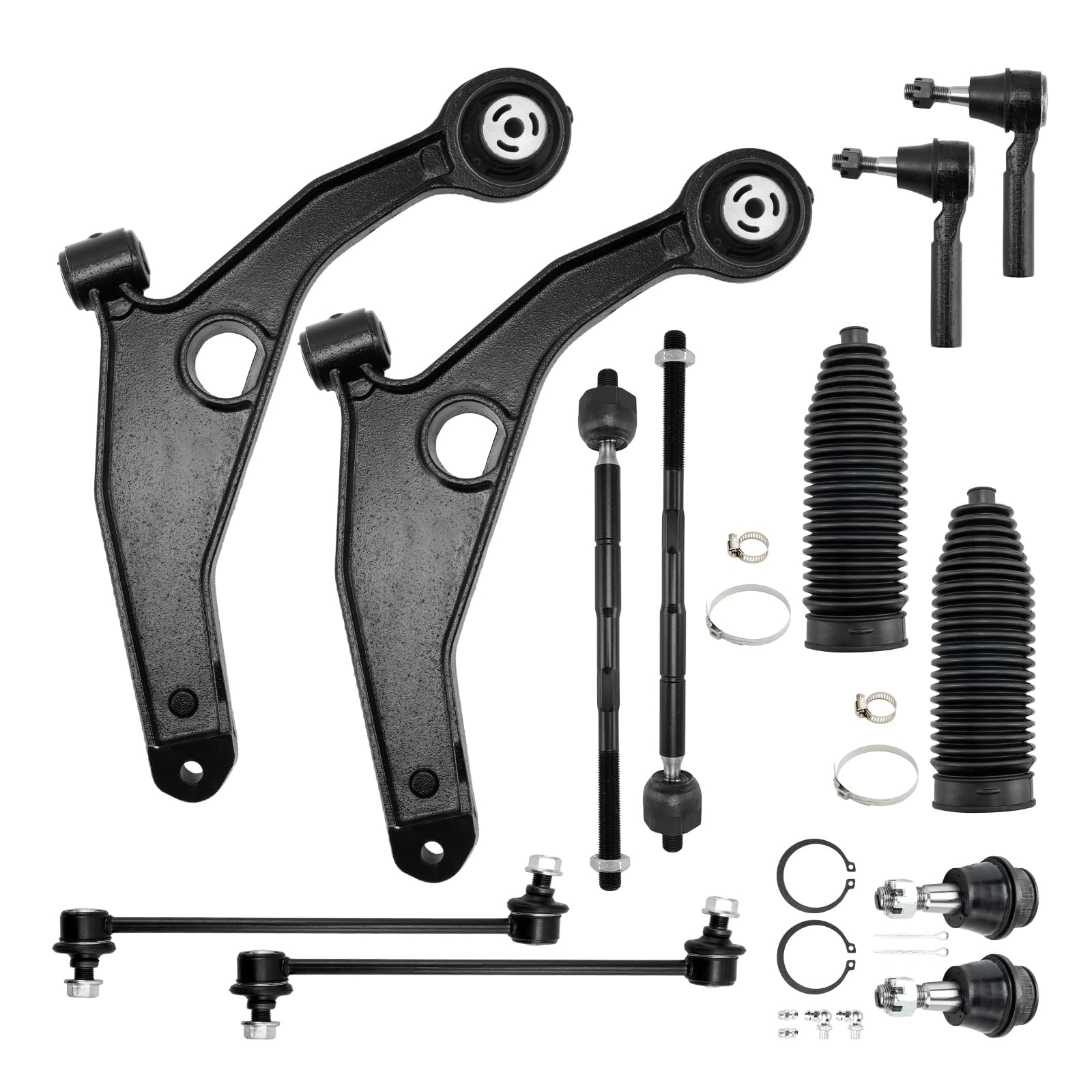 Photo 1 of Torchbeam 12pcs Front Lower Control Arms, Suspension Kit with Ball Joints Sway Bars Inner and Outer Tie Rods Fit for Journey 2009 2010 2011 2012 2013 2014 2015, Replaces K641333 K641334