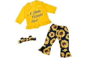 BABESIDE 3 Pcs Reborn Baby Doll Clothes Set for 17-22 Inch Babydolls, Sunflower Baby Dolls Clothes with Headband for Realistic Baby Doll Accessories