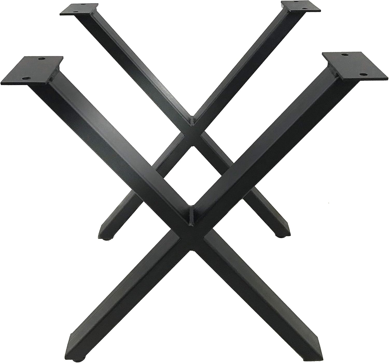 Set of 2 Modern Industrial X Table Legs, Self Leveling, Heavy Duty