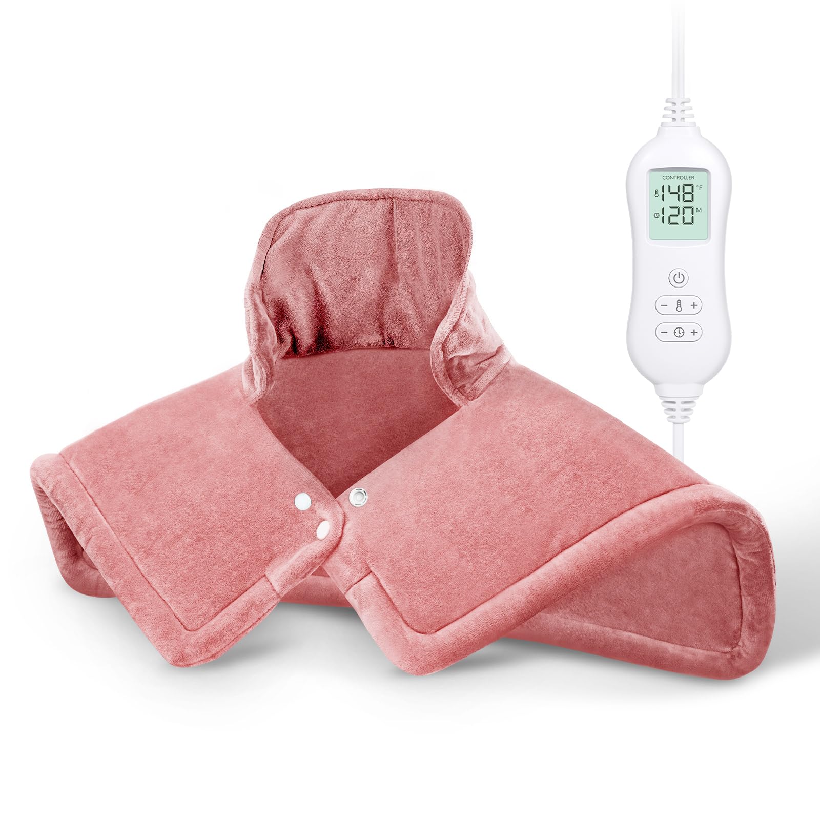 Photo 1 of NOWWISH Heating Pad for Neck and Shoulder Pain Relief, Auto Shut-Off, Moist Heat, Birthday Christmas Gifts for Women, Men, Mom or Dad, Pink, 17"x23"