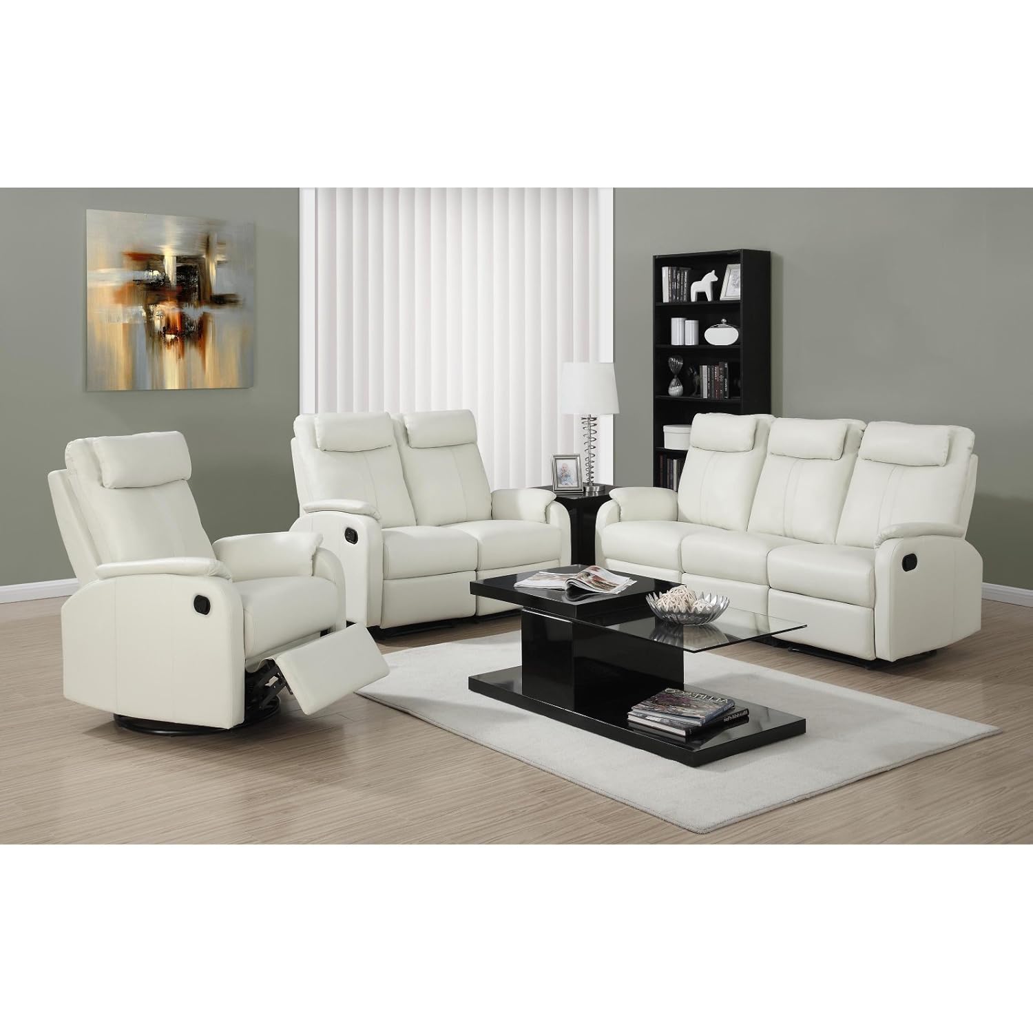 Amazon Monarch Specialties I 81Iv 2 Ivory Bonded Leather