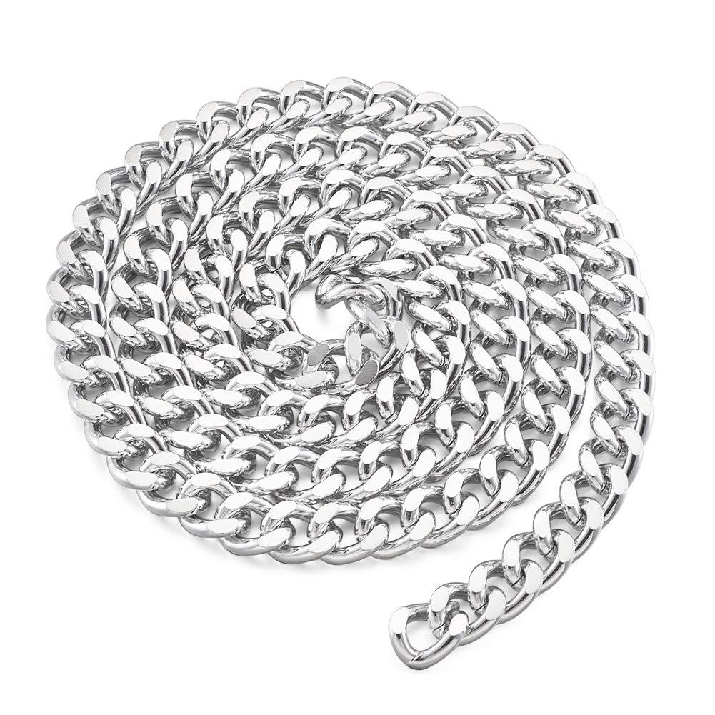 Beadthoven 6.56Ft Aluminium Curb Chains Silver Unwelded Twist Metal Bracelets Necklaces Link 16.5x13mm for Jewelry Making