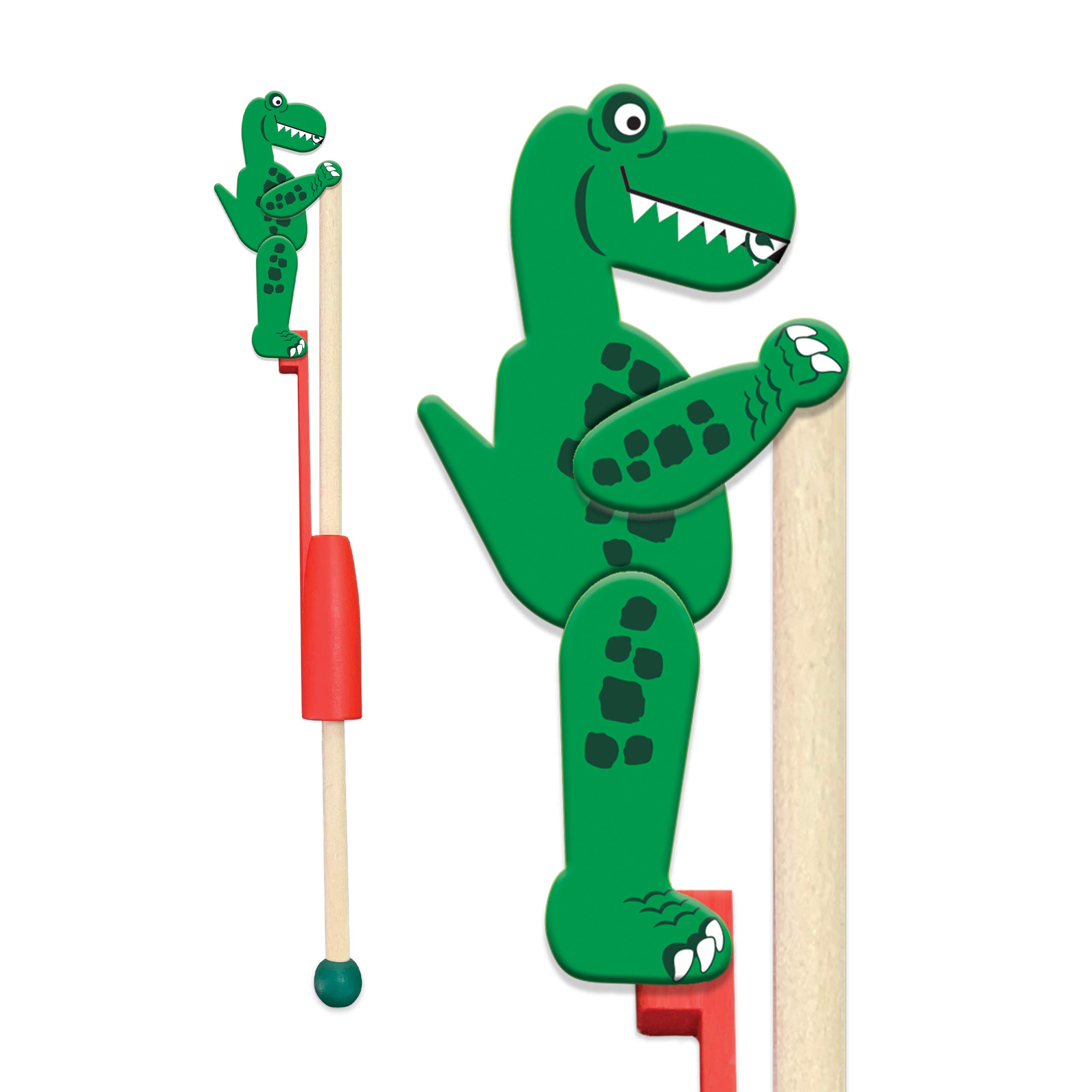 Acrobat Animals - T-Rex by Deluxebase Traditional Style Wooden Dinosaur Themed Toys for Babies and Kids