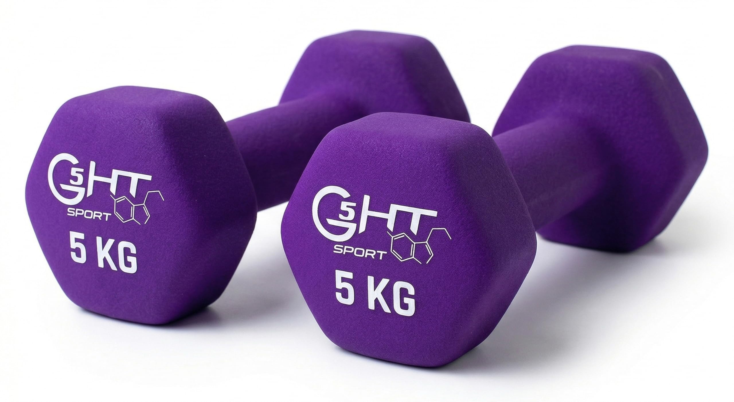 G5 HT SPORT Neoprene Dumbbells for Gym and Home Gym, Non-Slip 0.5 to 6 kg, Pair or Single (2 x 5 kg)