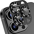 Korecase [2 Pack for iPhone 13 Pro Max/iPhone 13 Pro Camera Lens Protector Metal Tempered Glass Camera Cover,Strong Stickiness Rear Lens Case Friendly - Black
