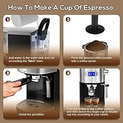 Xbeauty Espresso Machine 20 Bar, Semi-Automatic